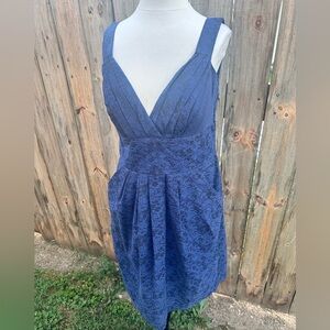 B. Smart women's blue sleeveless pleated dress size 12